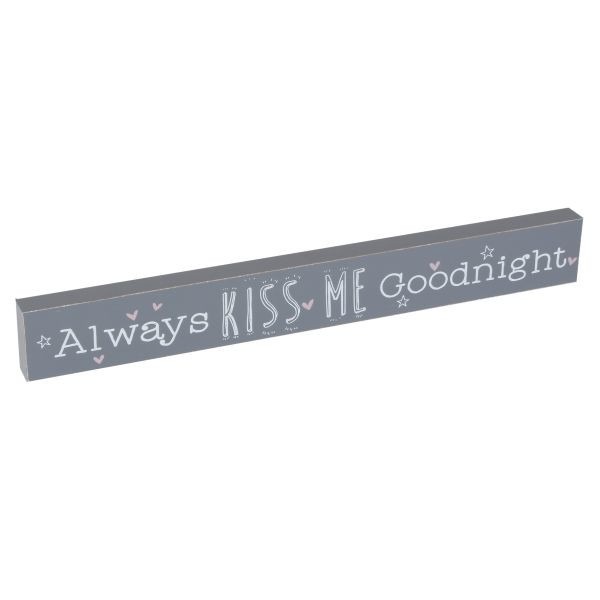 Always Kiss Goodnight MDF Plaque - Romantic Home Decor Wall Art