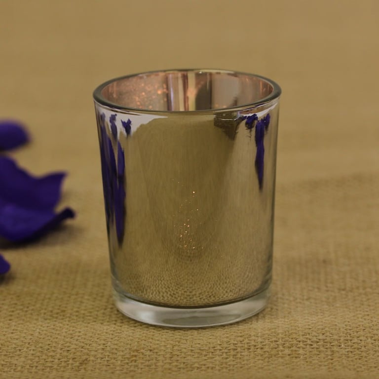 Silver Cylinder Votive Holder - Elegant Decorative Home Candle Holder with Silver Finish