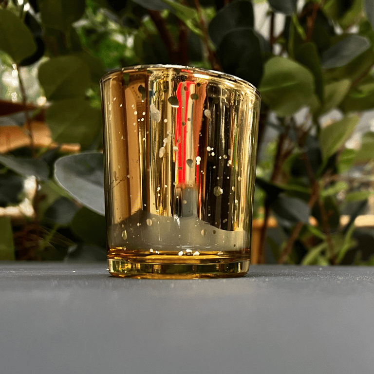 Luxury Champagne Speckle Votive - Elegant Home Decor Candle Holder