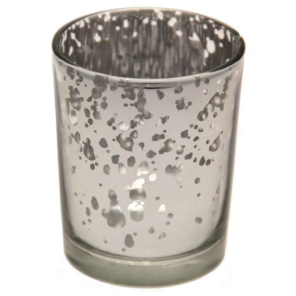 Silver Speckle Votive - Elegant Indoor Lighting Candle Holder with Speckled Design