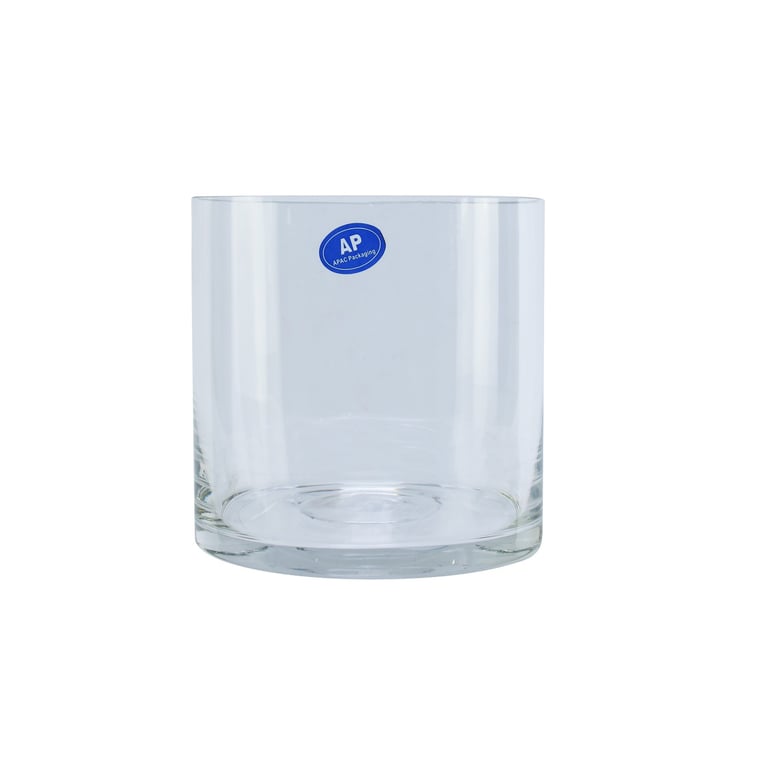Glass Cylinder Vase - 12cm Decorative Glass Jar for Home Decor and Indoor Plant Container