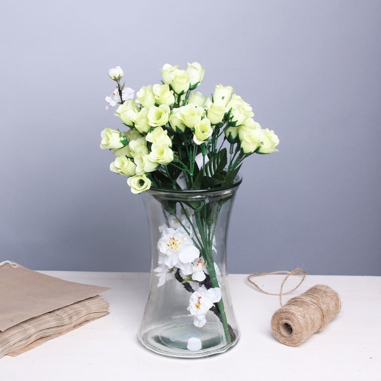 Clear Glass 21cm Infinity Hand Tied Floral Vase - Elegant Home Decor Garden Decoration