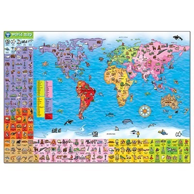 World Map - Educational Wall Art and Home Decor Poster for Travel Inspiration