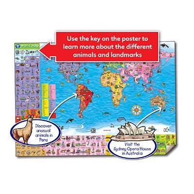 World Map - Educational Wall Art and Home Decor Poster for Travel Inspiration