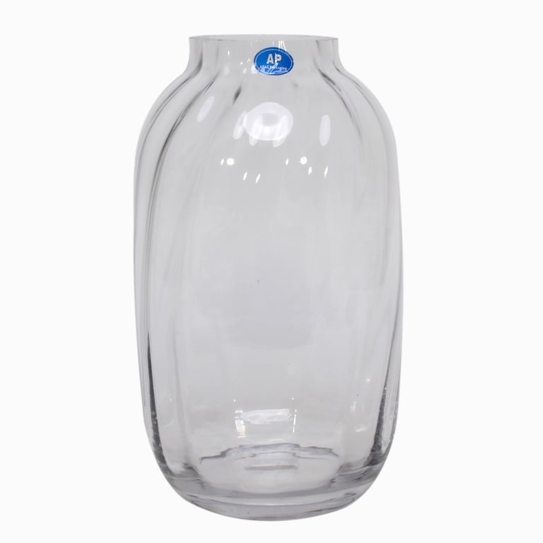 Glass Optic Vase 25cm - Modern Glass Home Decor Addition