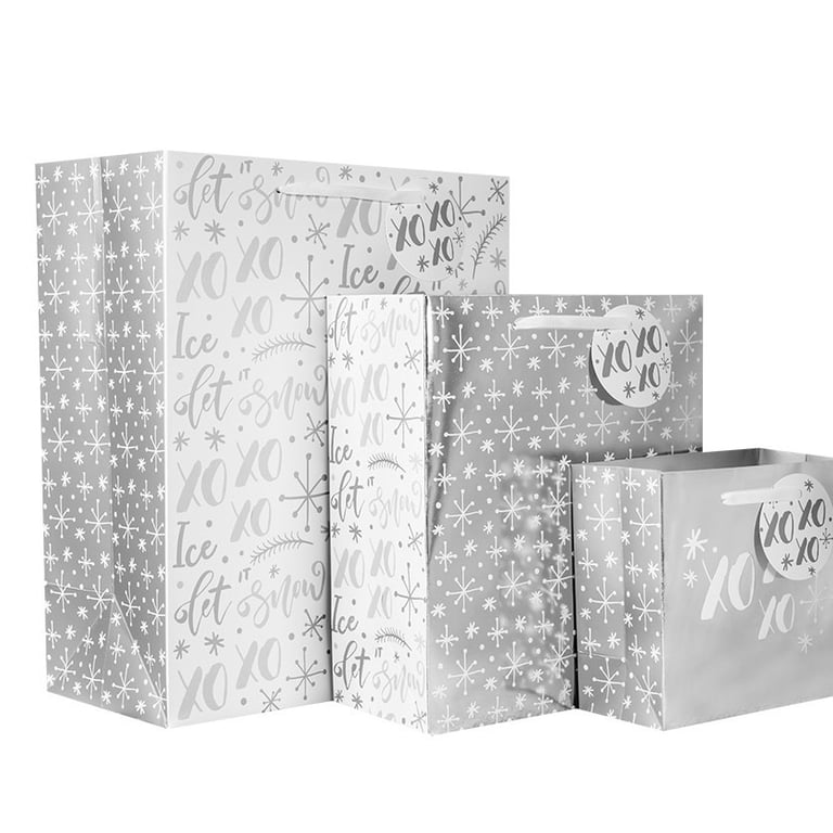 Silver Foil Gift Bags - Wedding Party Favors & Event Decorations