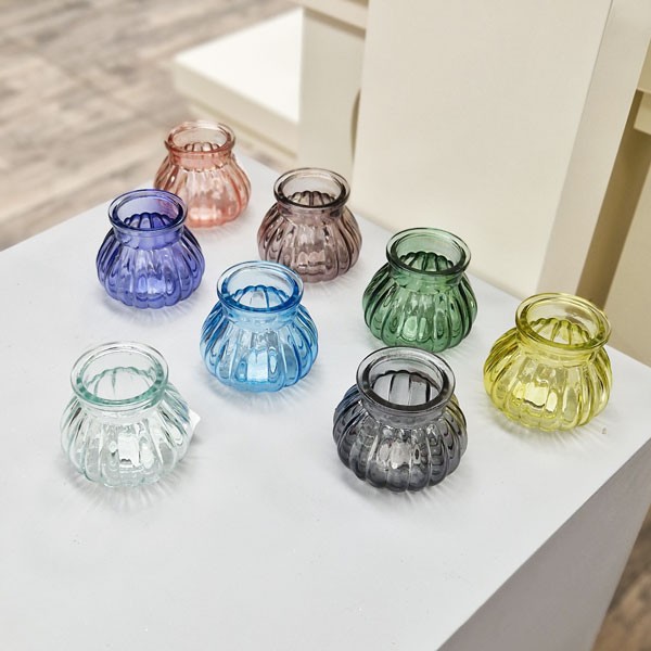 Dove Grey Veneto Glass Bubble Jar - 7.5cm x 9cm Home Decor Decoration
