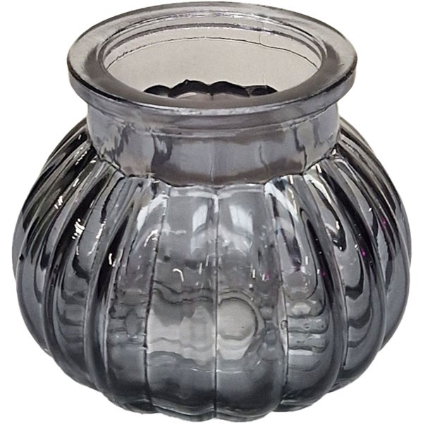 Dove Grey Veneto Glass Bubble Jar - 7.5cm x 9cm Home Decor Decoration