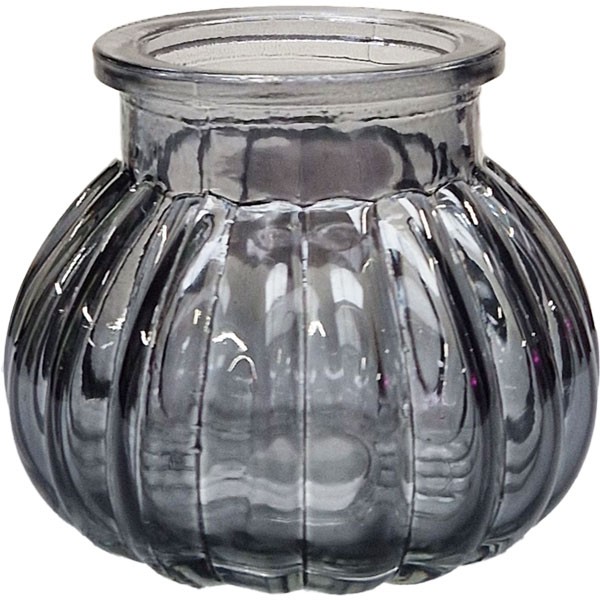 Dove Grey Veneto Glass Bubble Jar - 7.5cm x 9cm Home Decor Decoration