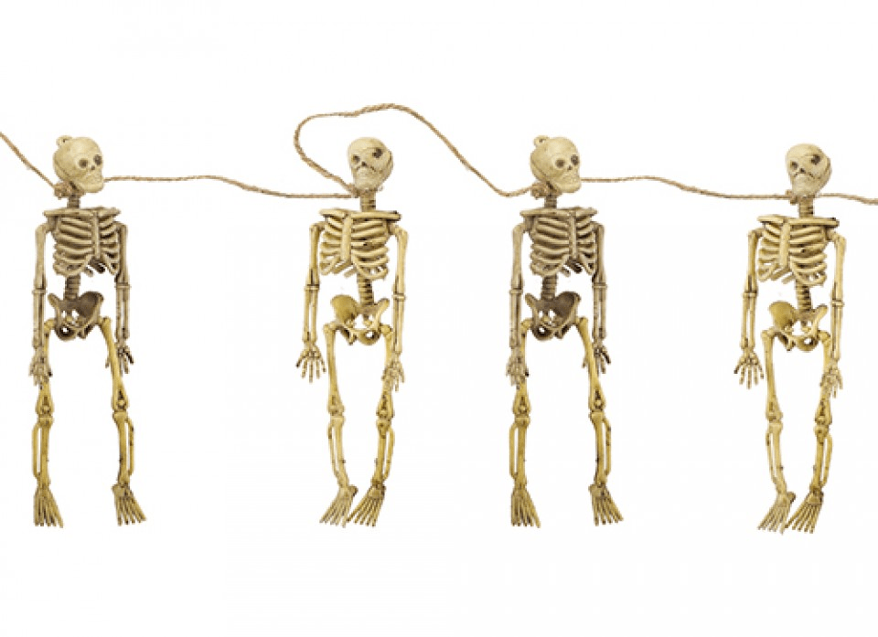 Hanging Skeleton Garland - Spooky Home Decoration for Halloween and Christmas Season