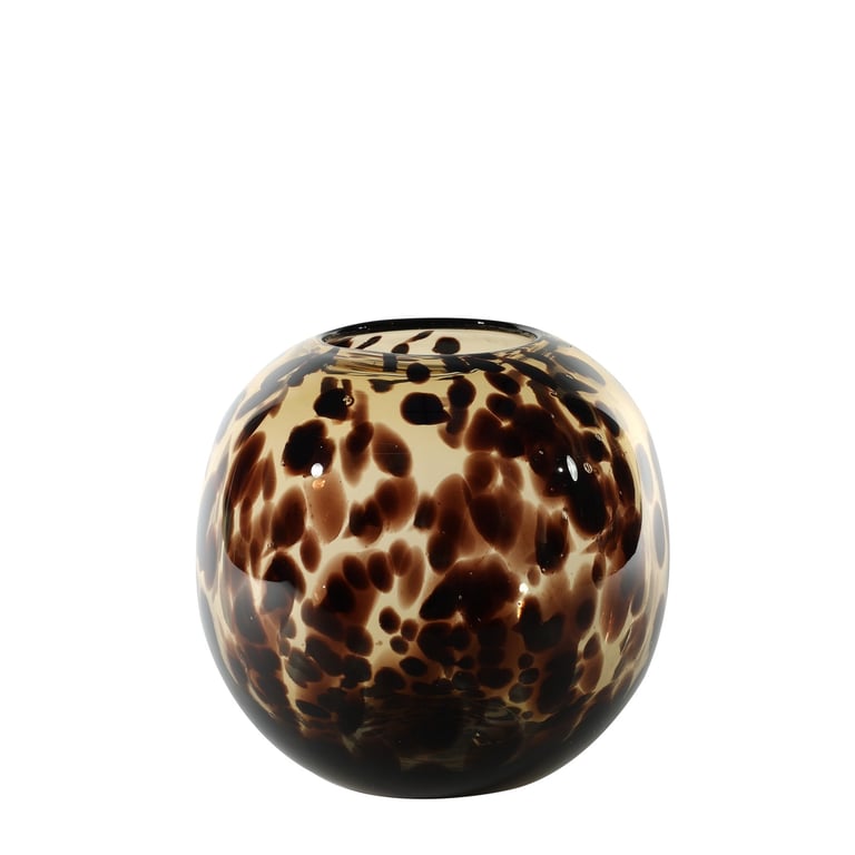 Arabella Mottled Brown Bubble Vase - Elegant Home Decor for Indoor Plants and Flowers