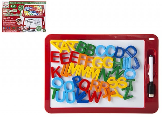 Magnetic Board with Wipe-On/Wipe-Off Letters - Home Organization and Educational Tool