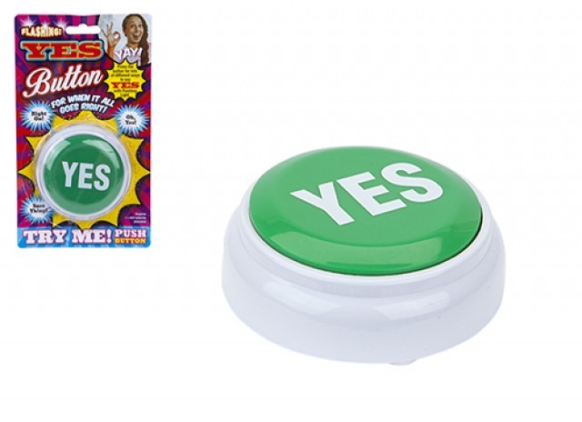 Novelty Yes Button Blister Pack - Home Decor and Office Supplies Promotion