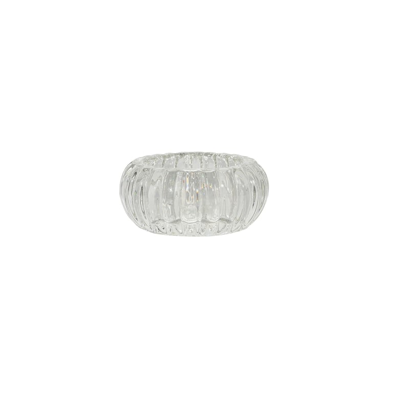 Halo Glass Votive - Elegant Home Decor Tea Light Holder with Glass Candle Container
