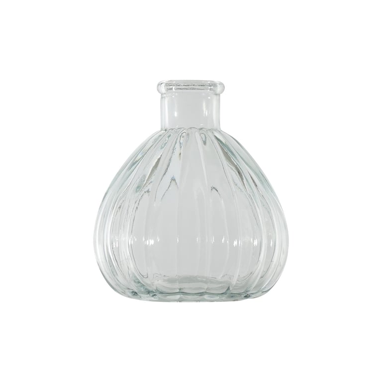 Fleur Ribbed Bud Vase - Elegant Small Home Decor Garden Decoration with Unique Ribbed Design