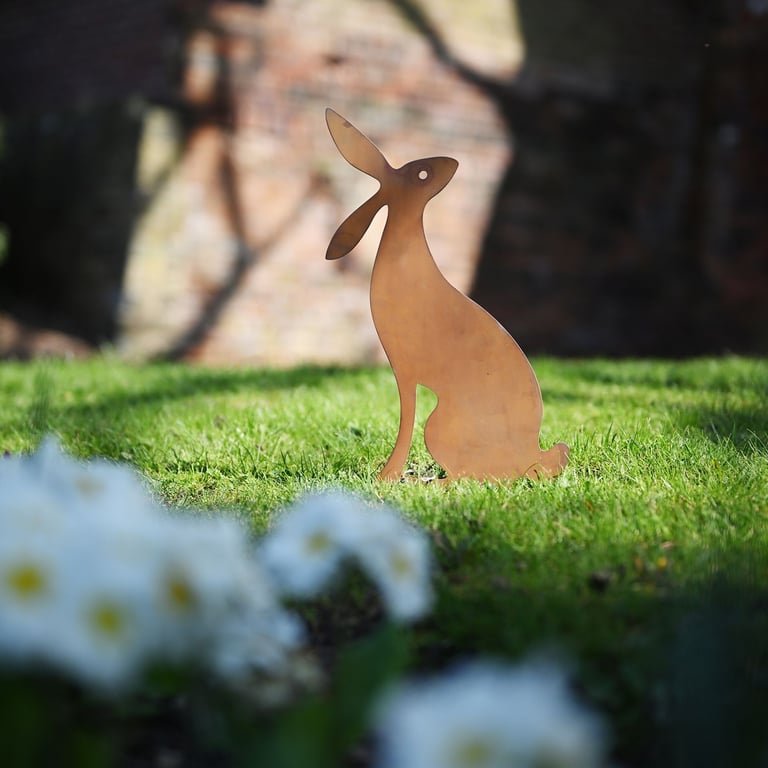 Nature Silhouette Morning Hare Floral Print Home Decor Pillow
