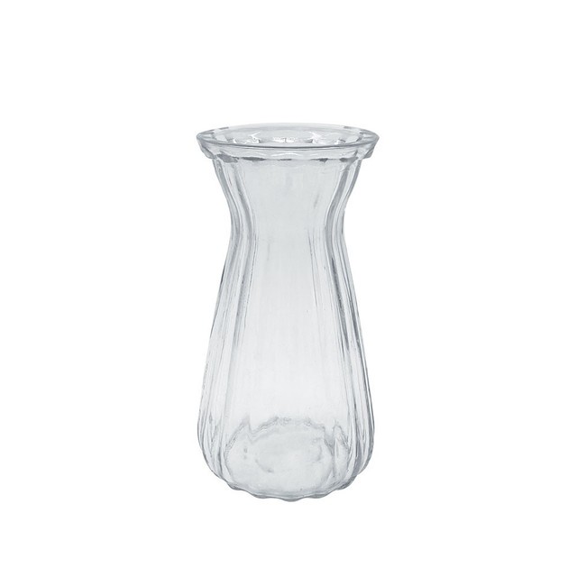 Glass Olpe Vase - Modern 20x10.5cm Home Decor Glass Vessel for Kitchen or Living Room