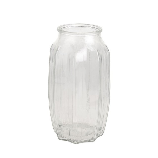 22x12cm Glass Floral Vase - Elegant Home Decor Accent for Small Spaces
