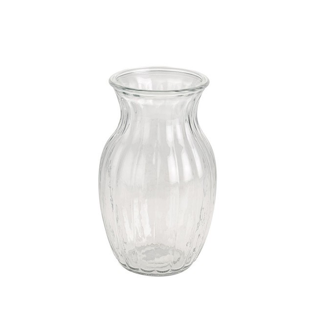 Glass Olpe Vase 19cm - Elegant Home Decor Glass Flower Arrangement Container