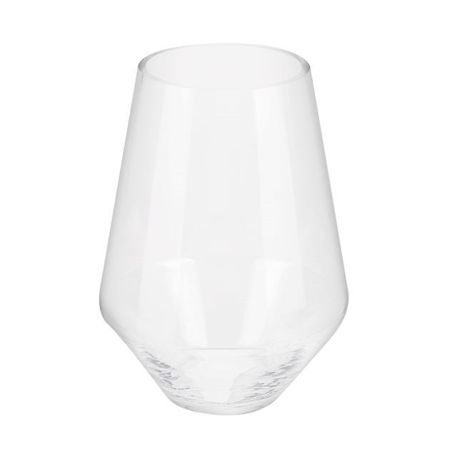 Glass Angular Vase 25cm - Modern Home Decor Glass Accent Piece