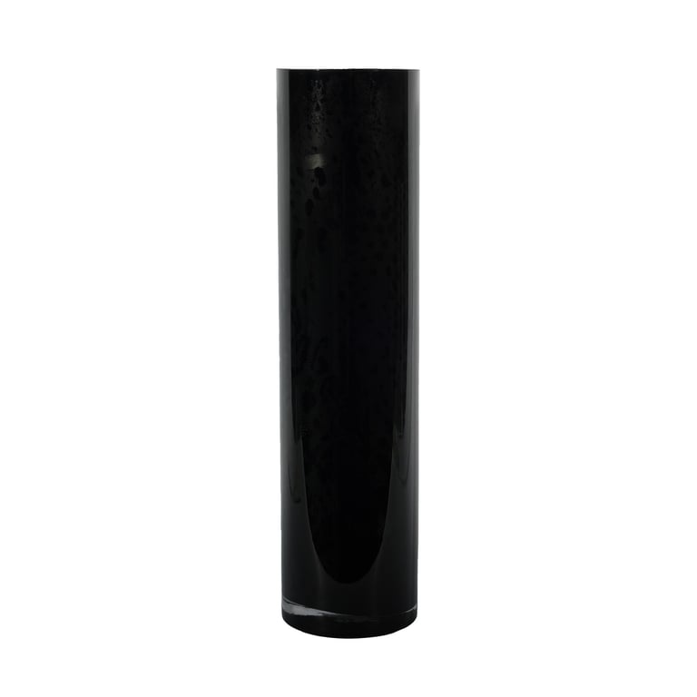 Black Gloss Cylinder Vase - Modern Home Decor & Indoor Plant Holder