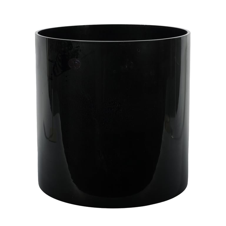 Black Gloss Cylinder Vase - Modern Home Decor Indoor Plant Pot