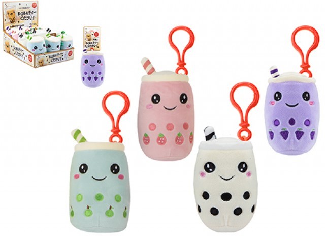 Boba Bubble Tea Soft Toy Keyring - Assorted Cute Characters in One Handy Fashionable Keychain