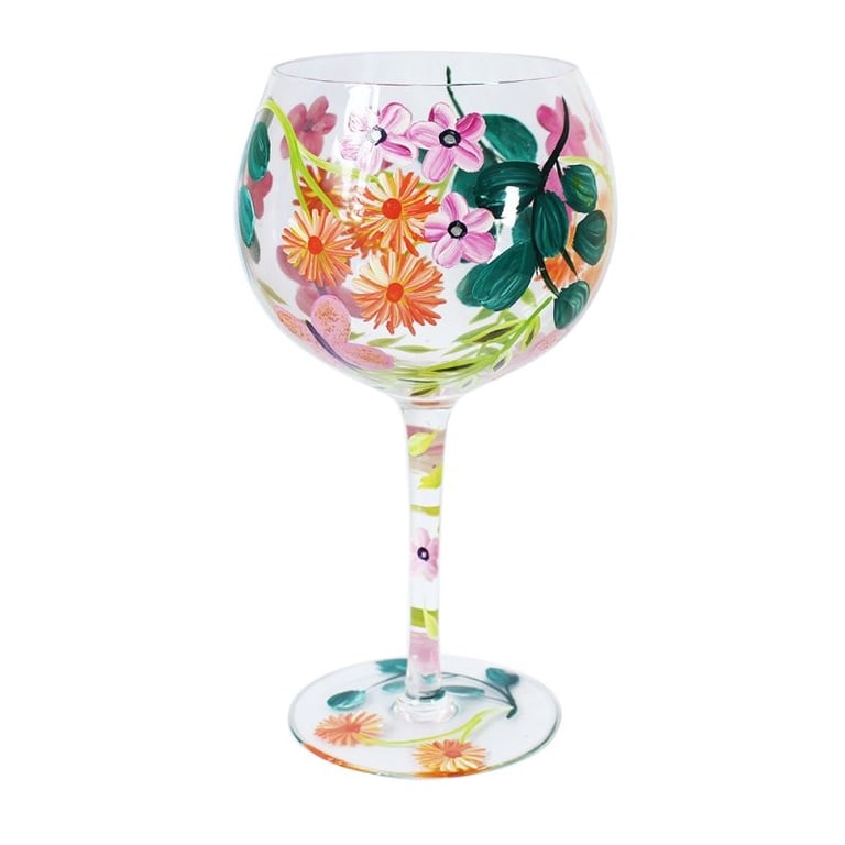 Butterfly Garden Gin Glass - Vintage Cocktail Glasses for Home Bar Decor