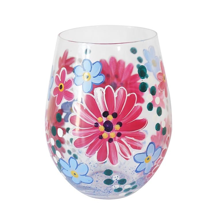 Pink Gerbera Stemless Glass Vase for Modern Home Decor and Floral Decoration