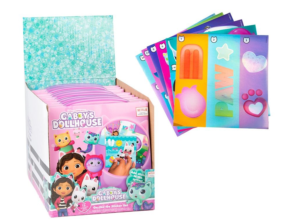 Gabbys Dollhouse On-the-Go Sticker Set - Portable Kids Playset for Travel Entertainment