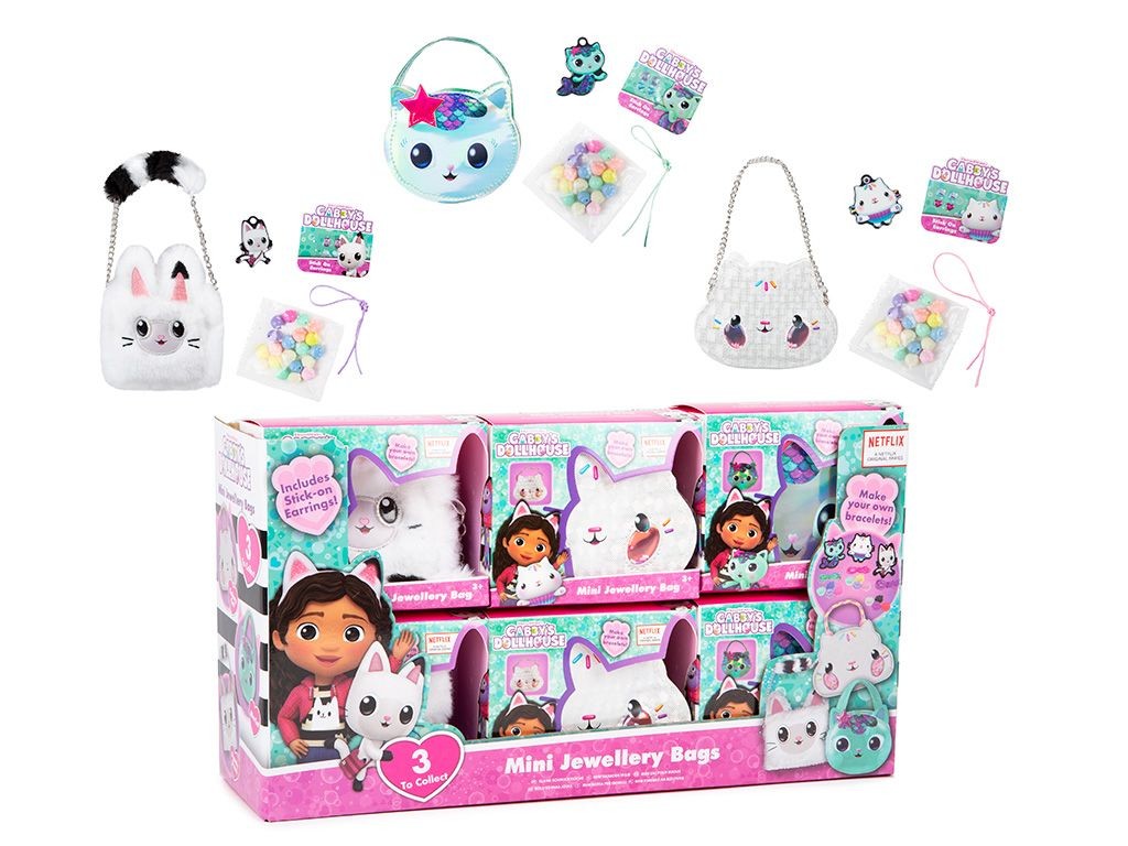 Gabbys Dollhouse Mini Jewellery Bags - Storage Solutions for Kids Jewelry Organization and Toy Storage