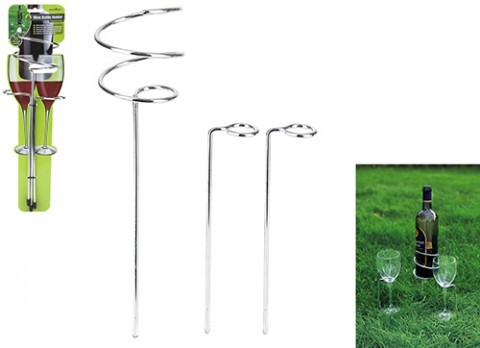 Summit Wine Bottle & 2 Glass Holders - Wine Storage Rack and Cooler Accessory Set