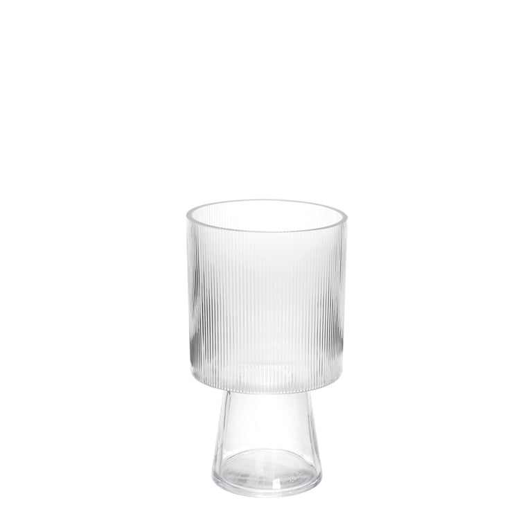 Clear Raised Ribbed Vase - 25cm Home Decor Accent for Modern Spaces