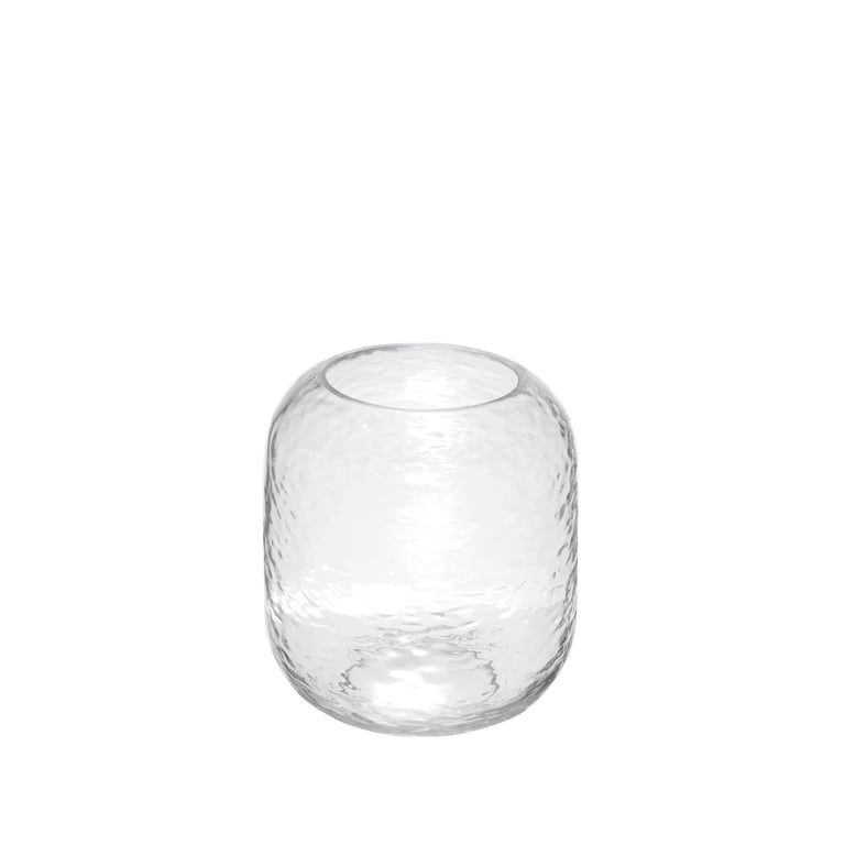 Clear Domed Glass Vase 19cm - Modern Home Decor Glass Container for Fresh Flowers and Greenery