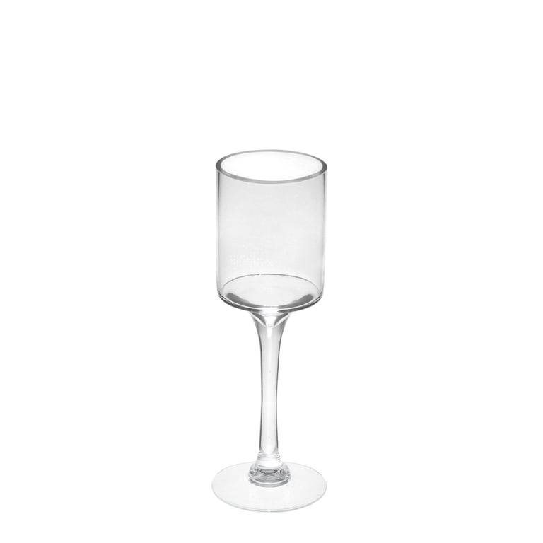 Clear Glass Tall Stem Candle Holder - 30cm Home Decor Vase
