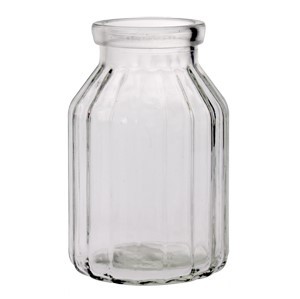 Clear Glass Matilda Vase - 16.5cm Clear Glass Bottle Vase for Home Decor and Indoor Plant Display