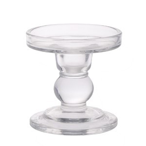 Clear Zara Glass Pillar Candle Holder - Elegant Home Decor for Indoor Decoration