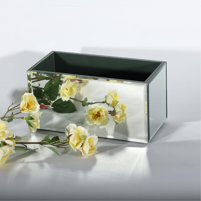 Mirror Rectangular Trough Planter - 20cm Indoor Decorative Home Garden Planter Container