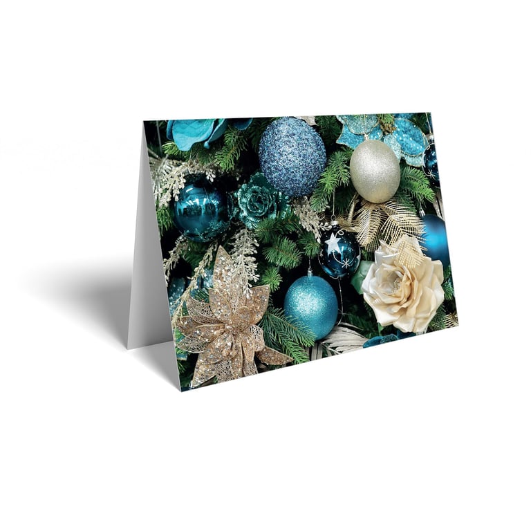 Baubles Christmas Card 25 Pack - Festive Holiday Decorations & Party Supplies