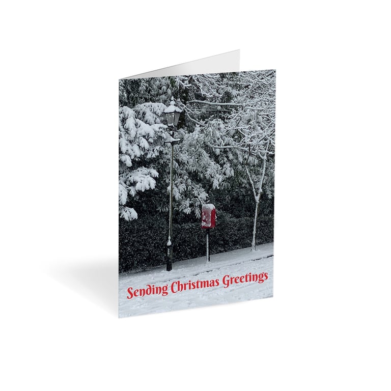 Snowy Postbox Folded Cards - Pack of 25 - Perfect Home Decor and Wedding Invitation Supplies