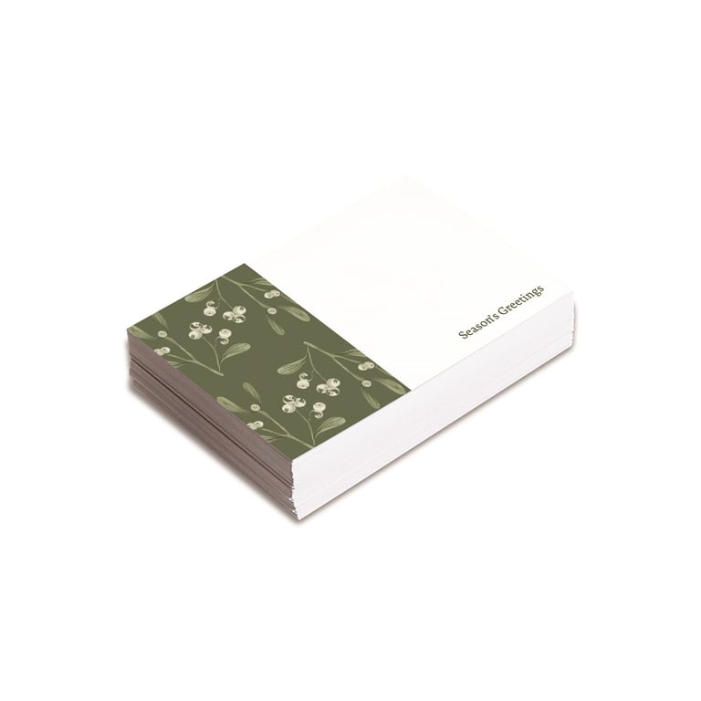 Christmas Mistletoe Florist Card Pack - Festive Holiday Decorations and Greeting Cards for Home Use (25 Pack)