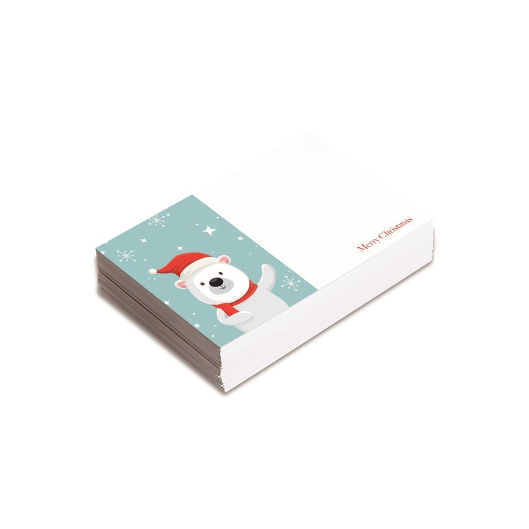 Polar Bear Florist Card - Pack of 25 Floral Greeting Cards for Home Decor Gifts and Party Supplies