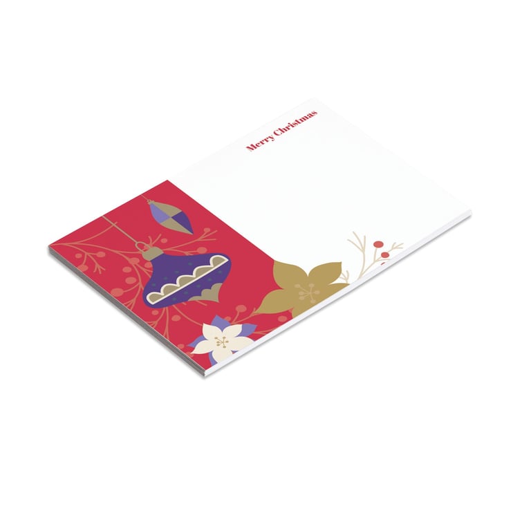 Baubles and Foliage Christmas Card Set - Pack of 6 Beautiful Holiday Cards for Home Decor