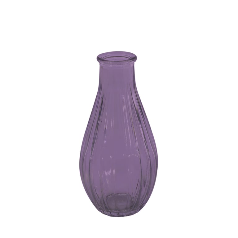 Lilac Vintage Fluted Bud Vase - 14cm Floral Decoration Home Decor Accent