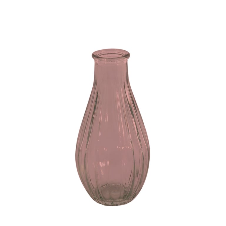 Pink Vintage Fluted Bud Vase - Elegant Home Decor for Floral Arrangements and Centerpieces