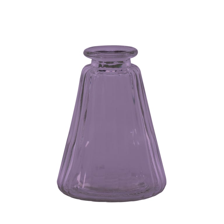Lilac Pyramid Glass Bottle Vase 10cm Home Decor, Floral Decoration