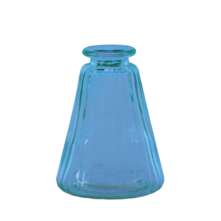 10cm Blue Glass Pyramid Vase - Elegant Home Decor and Bathroom Decoration