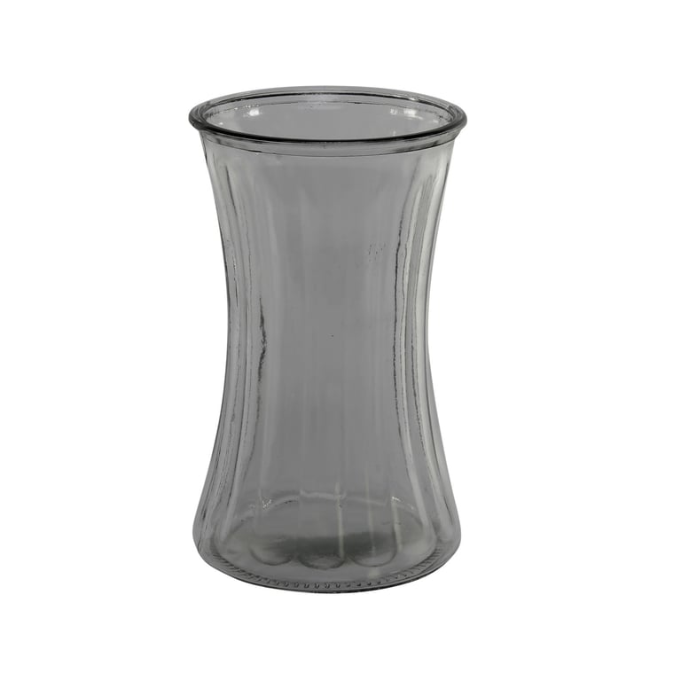 Grey Floraline Hand Tie Glass Vase - Elegant Home Decor Accent with Natural Design and Distressed Finish