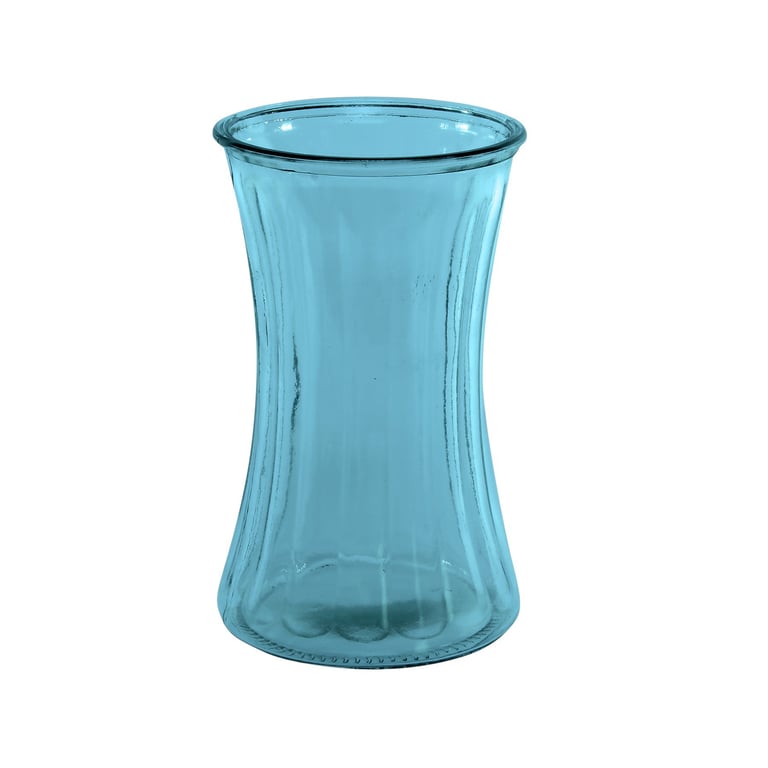Blue Floraline Hand Tie Glass Vase - Elegant Home Decor Accent