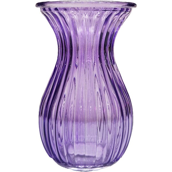 Lilac Harper 14cm Fluted & Flared Glass Vase for Home Decor